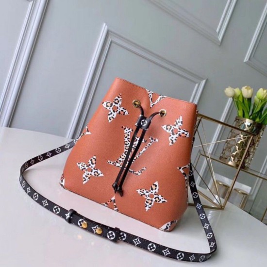 Replica Louis Vuitton Neonoe Bag Monogram Jungle Leopard Zebra M44717
