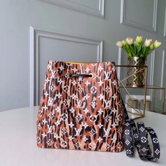 Replica Louis Vuitton Neonoe Bag Monogram Jungle Leopard Zebra M44717