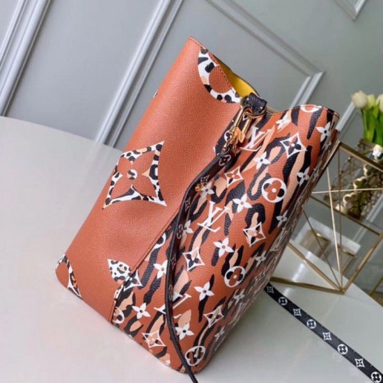 Replica Louis Vuitton Neonoe Bag Monogram Jungle Leopard Zebra M44717