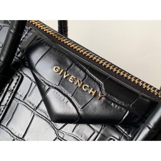 Fake Givenchy Antigona Crocodile Pattern Tote Handle Bag Black Replica Fake Givenchy Antigona Crocodile Pattern Tote Handle Bag Black Replica