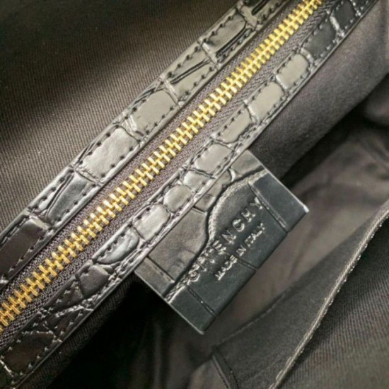 Fake Givenchy Antigona Crocodile Pattern Tote Handle Bag Black Replica Fake Givenchy Antigona Crocodile Pattern Tote Handle Bag Black Replica