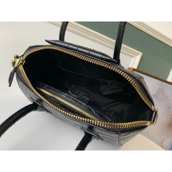 Fake Givenchy Antigona Crocodile Pattern Tote Handle Bag Black Replica Fake Givenchy Antigona Crocodile Pattern Tote Handle Bag Black Replica