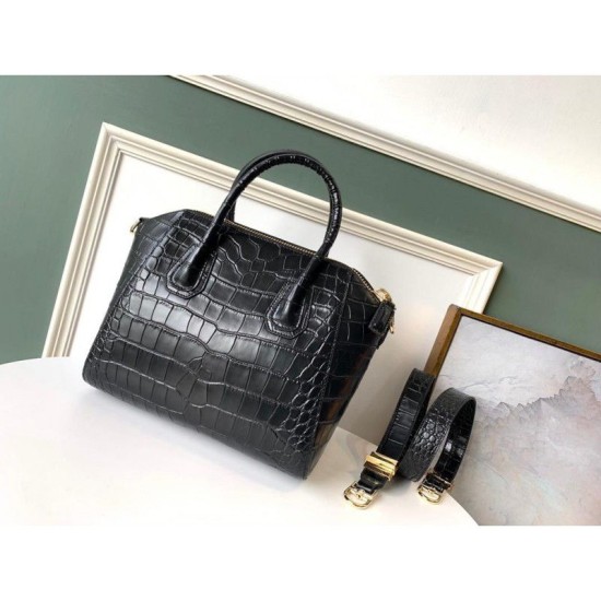 Fake Givenchy Antigona Crocodile Pattern Tote Handle Bag Black Replica Fake Givenchy Antigona Crocodile Pattern Tote Handle Bag Black Replica