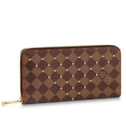 Fake Louis Vuitton Zippy Wallet Damier Ebene Studs N60122 Replica