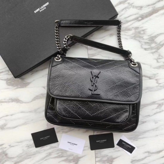 Replica YSL Saint Laurent Medium Niki Chain Bag Black Fake YSL Saint Laurent Medium Niki Chain Bag Black Replica
