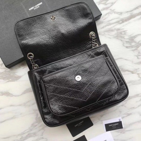 Replica YSL Saint Laurent Medium Niki Chain Bag Black Fake YSL Saint Laurent Medium Niki Chain Bag Black Replica