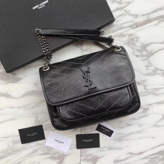 Replica YSL Saint Laurent Medium Niki Chain Bag Black Fake YSL Saint Laurent Medium Niki Chain Bag Black Replica