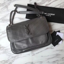 Fake YSL Saint Laurent Medium Niki Chain Bag Gray Replica