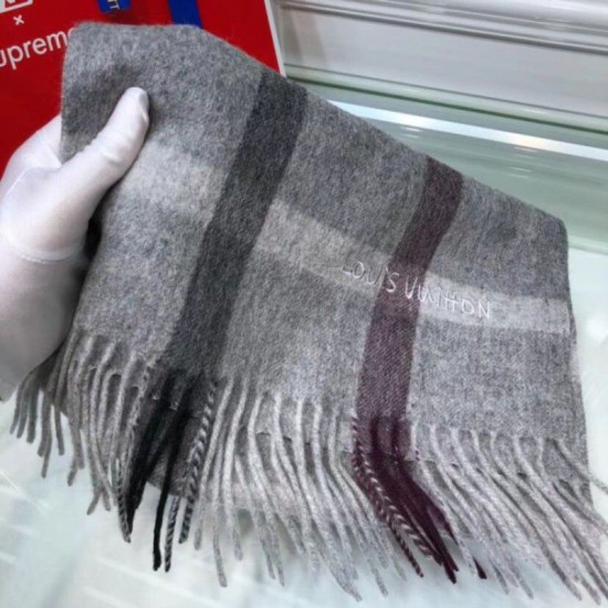 Replica Louis Vuitton Cashmere Silk Scarves Gray