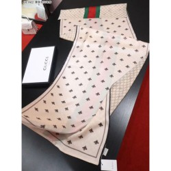 Replica Gucci Bee Cashmere Silk Scarf Red
