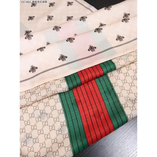 Replica Gucci Bee Cashmere Silk Scarf Red