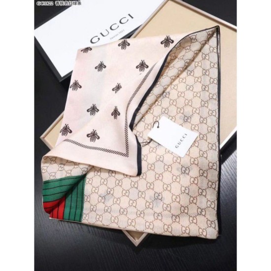 Replica Gucci Bee Cashmere Silk Scarf Red