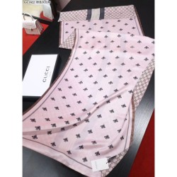 Replica Gucci Bee Cashmere Silk Scarf Black