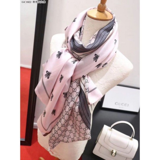 Replica Gucci Bee Cashmere Silk Scarf Black