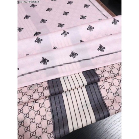 Replica Gucci Bee Cashmere Silk Scarf Black