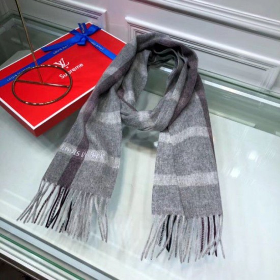 Replica Louis Vuitton Cashmere Silk Scarves Gray