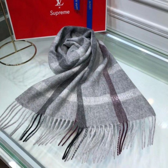 Replica Louis Vuitton Cashmere Silk Scarves Gray