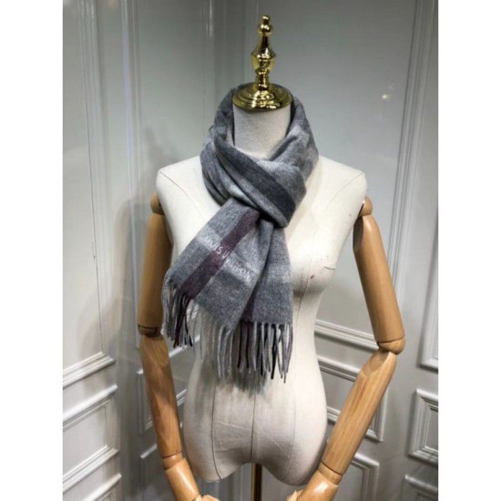 Replica Louis Vuitton Cashmere Silk Scarves Gray
