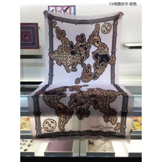 Replica Louis Vuitton Monogram Cashmere Silk Scarves Pink