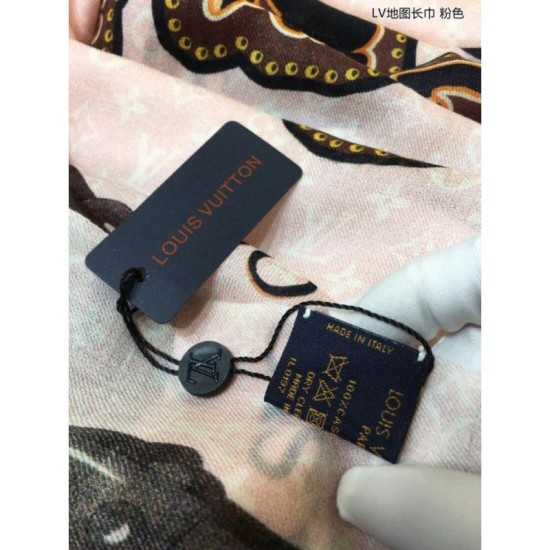 Replica Louis Vuitton Monogram Cashmere Silk Scarves Pink