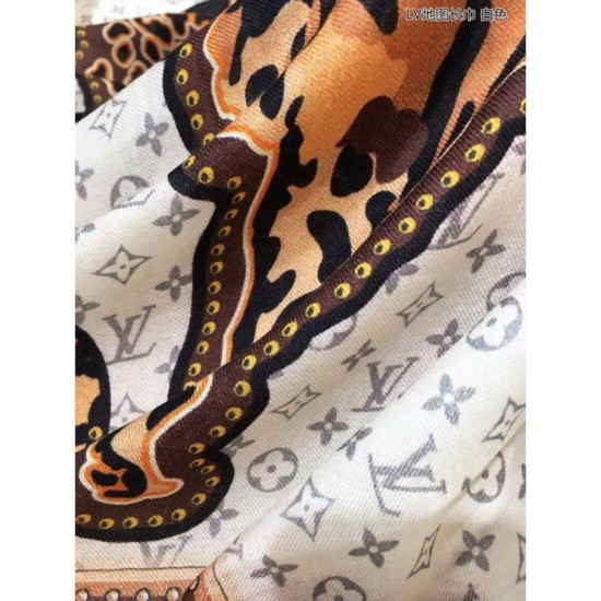 Replica Louis Vuitton Monogram Cashmere Silk Scarves White
