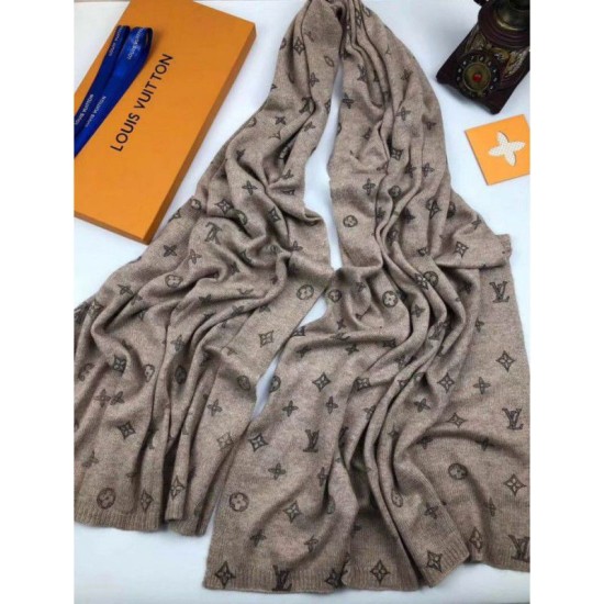 Fake Louis Vuitton Classic Cashmere Scarf Apricot Replica