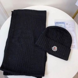 Replica Moncler Mouth Knitted Scarf Hat Black