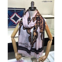 Replica Louis Vuitton Monogram Cashmere Silk Scarves Pink