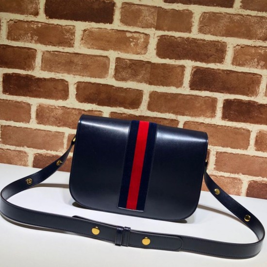 Fake Gucci 1955 Horsebit Small Shoulder Bag 602204 Dark Blue Replica