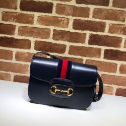 Fake Gucci 1955 Horsebit Small Shoulder Bag 602204 Dark Blue Replica