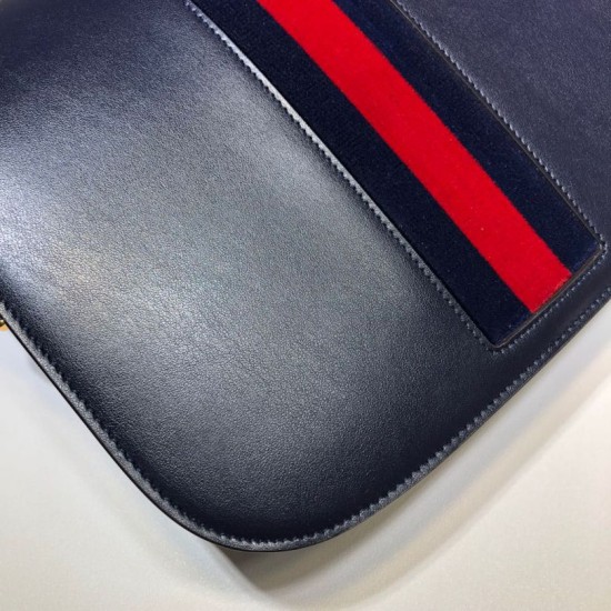 Fake Gucci 1955 Horsebit Small Shoulder Bag 602204 Dark Blue Replica