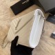 Replica YSL Saint Laurent Monogram Envelope Chain Wallet Grained Leather White Replica YSL Saint Laurent Monogram Envelope Chain Wallet Grained Leather White