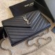 Replica YSL Saint Laurent Monogram Envelope Chain Wallet Grained Leather Black Silver Hardware Replica YSL Saint Laurent Monogram Envelope Chain Wallet Grained Leather Black Silver Hardware