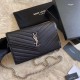 Replica YSL Saint Laurent Monogram Envelope Chain Wallet Grained Leather Black Silver Hardware Replica YSL Saint Laurent Monogram Envelope Chain Wallet Grained Leather Black Silver Hardware