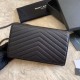 Fake YSL Saint Laurent Monogram Envelope Chain Wallet Grained Leather Black Black Hardware Replica Replica YSL Saint Laurent Monogram Envelope Chain Wallet Grained Leather Black Black Hardware