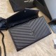 Fake YSL Saint Laurent Monogram Envelope Chain Wallet Grained Leather Black Black Hardware Replica Replica YSL Saint Laurent Monogram Envelope Chain Wallet Grained Leather Black Black Hardware