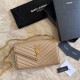 Fake YSL Saint Laurent Monogram Envelope Chain Wallet Grained Leather Apricot Replica Replica YSL Saint Laurent Monogram Envelope Chain Wallet Grained Leather Apricot