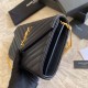 Fake YSL Saint Laurent Monogram Envelope Chain Wallet Grained Leather Black Gold Hardware Replica Replica YSL Saint Laurent Monogram Envelope Chain Wallet Grained Leather Black Gold Hardware