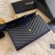 Fake YSL Saint Laurent Monogram Envelope Chain Wallet Grained Leather Black Gold Hardware Replica Replica YSL Saint Laurent Monogram Envelope Chain Wallet Grained Leather Black Gold Hardware