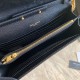 Fake YSL Saint Laurent Monogram Envelope Chain Wallet Grained Leather Black Gold Hardware Replica Replica YSL Saint Laurent Monogram Envelope Chain Wallet Grained Leather Black Gold Hardware