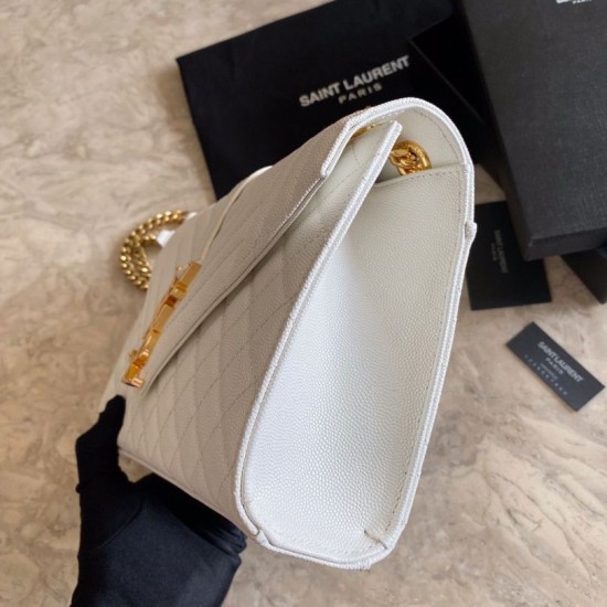 Replica YSL Saint Laurent Medium Envelope Bag Mix Matelasse White Fake YSL Saint Laurent Medium Envelope Bag Mix Matelasse White Replica
