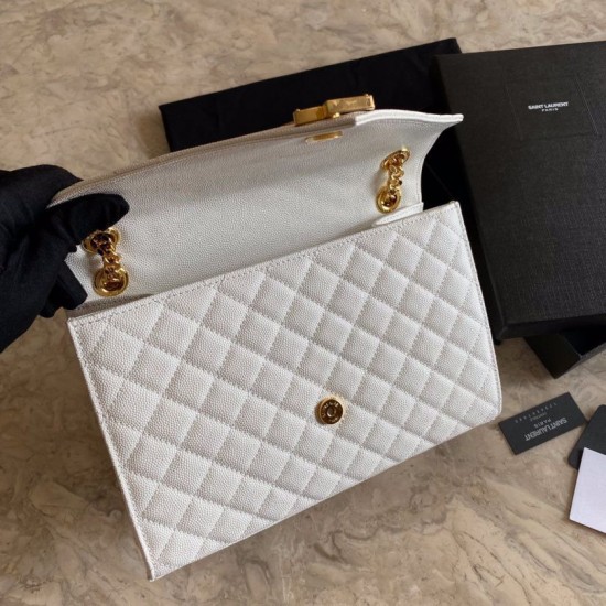 Replica YSL Saint Laurent Medium Envelope Bag Mix Matelasse White Fake YSL Saint Laurent Medium Envelope Bag Mix Matelasse White Replica