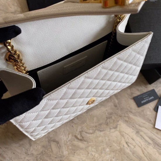 Replica YSL Saint Laurent Medium Envelope Bag Mix Matelasse White Fake YSL Saint Laurent Medium Envelope Bag Mix Matelasse White Replica