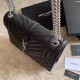 Replica YSL Saint Laurent Medium Envelope Bag Mix Matelasse Black Silver Hardware Fake YSL Saint Laurent Medium Envelope Bag Mix Matelasse Black Silver Hardware Replica