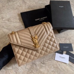 Replica YSL Saint Laurent Medium Envelope Bag Mix Matelasse Apricot