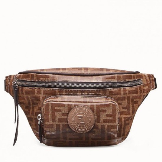 Replica Belt Bag In Glazed Fabric With FF Motif Replica Belt Bag In Glazed Fabric With FF Motif