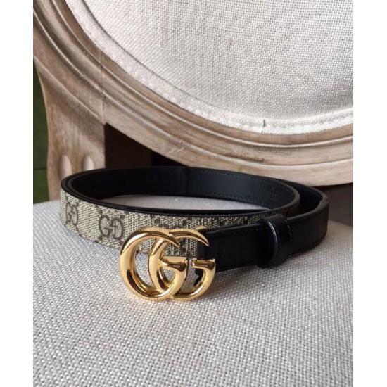 Replica Gucci GG Marmont Thin Belt Black