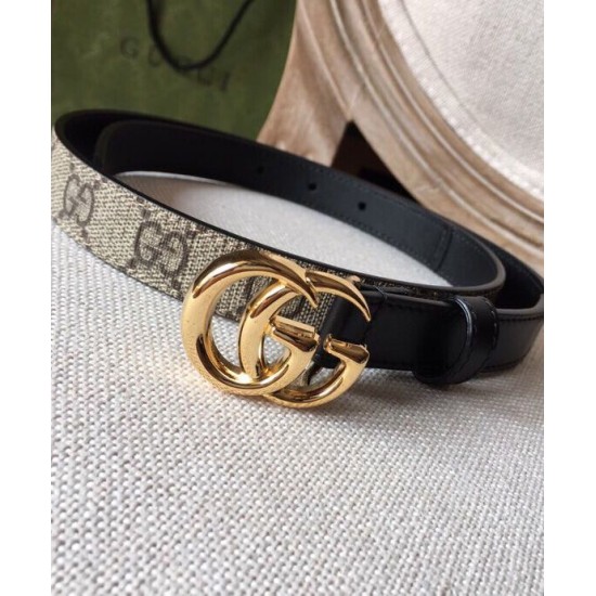 Replica Gucci GG Marmont Thin Belt Black