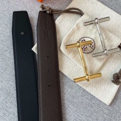 Fake Hermes Royal Belt Buckle &amp; Reversible Leather Strap 38mm Henna Replica
