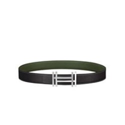 Fake Hermes H Au Carre Belt Buckle &amp; Reversible Leather Strap 32mm Green Replica